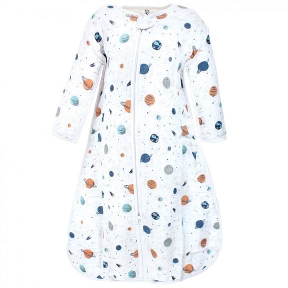 Hudson Baby Infant Boy Long Sleeve Muslin Sleeping Bag, Wearable Blanket, Sleep Sack, Space, 0-6 Months