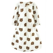 Hudson Baby Infant Boy Long Sleeve Plush Faux Fur Sleeping Bag, Wearable Blanket, Brown Bear, 0-6 Months