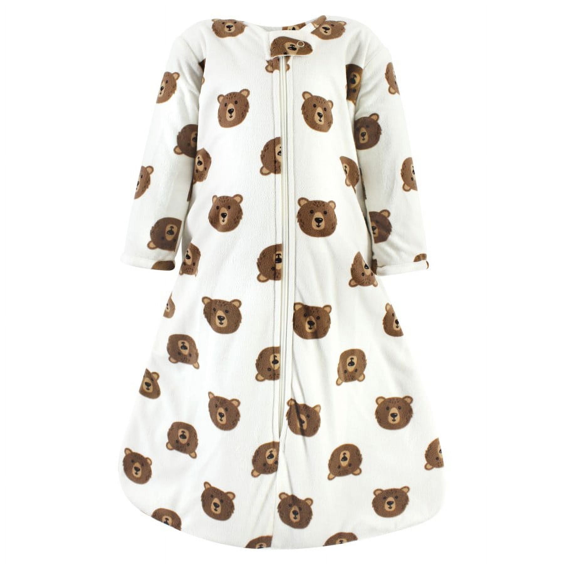 Hudson Baby Infant Boy Long Sleeve Plush Faux Fur Sleeping Bag, Wearable Blanket, Brown Bear, 18-24 Months