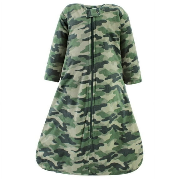 Hudson Baby Infant Boy Long Sleeve Plush Faux Fur Sleeping Bag, Wearable Blanket, Camo, 18-24 Months