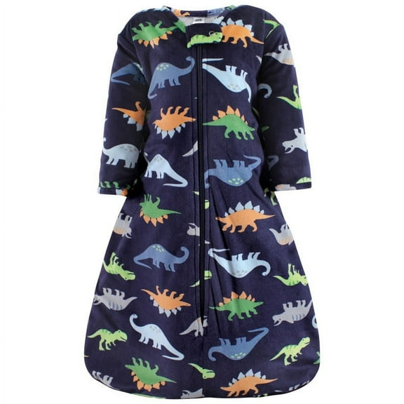 Hudson Baby Infant Boy Long Sleeve Plush Faux Fur Sleeping Bag, Wearable Blanket, Dinosaurs, 0-6 Months