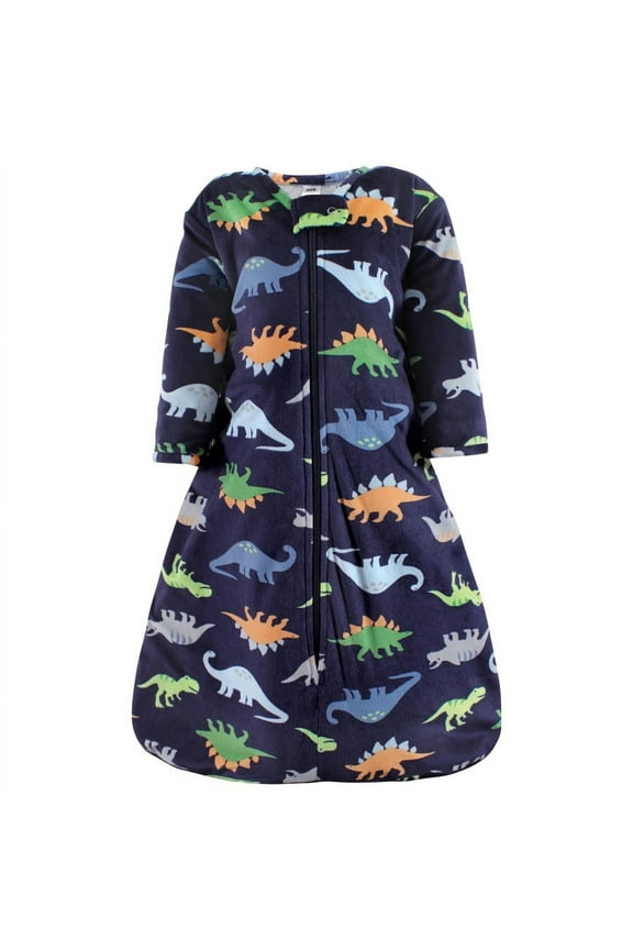 Infant Boy Long Sleeve Plush Faux Fur Sleeping Bag, Wearable Blanket, Dinosaurs, 0-6 Months
