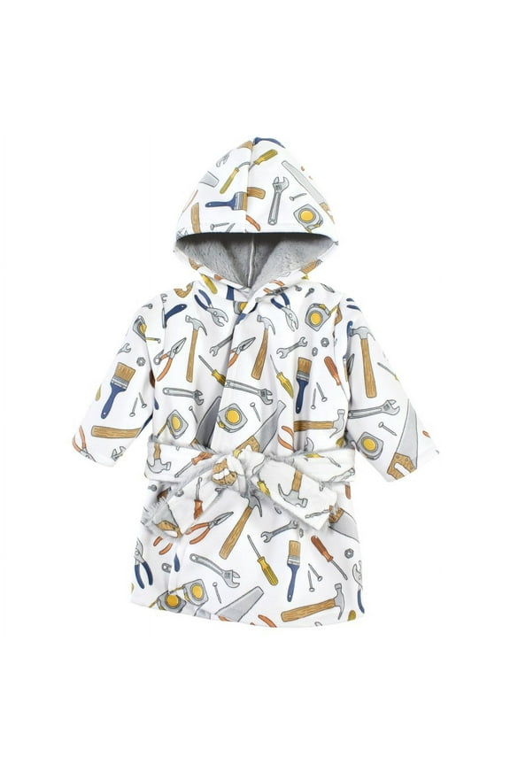 Infant Boy Mink with Faux Fur Lining Pool and Beach Robe Cover-ups, Construction Work, 12-18 Months