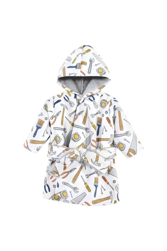 Infant Boy Mink with Faux Fur Lining Pool and Beach Robe Cover-ups, Construction Work, 18-24 Months