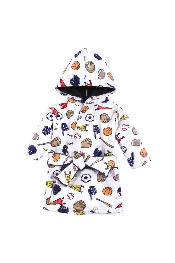 Infant Boy Mink with Faux Fur Lining Pool and Beach Robe Cover-ups, Sports Fan, 6-12 Months