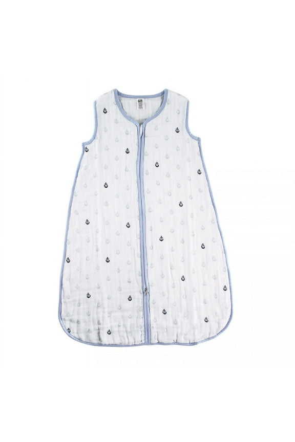 Infant Boy Muslin Cotton Sleeveless Wearable Sleeping Bag, Sack, Blanket, Anchor, 6-12 Months