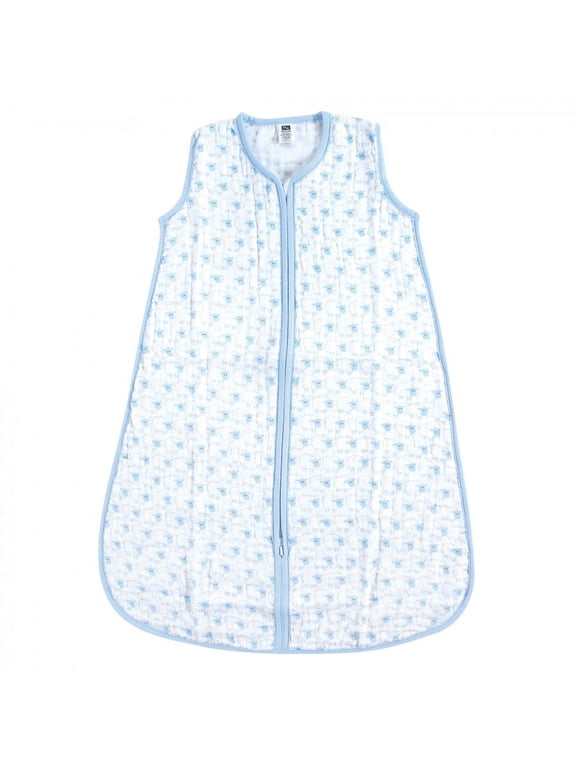 Infant Boy Muslin Cotton Sleeveless Wearable Sleeping Bag, Sack, Blanket, Blue Sheep, 6-12 Months