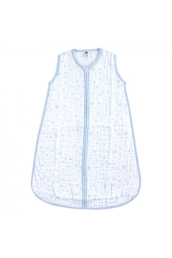 Infant Boy Muslin Cotton Sleeveless Wearable Sleeping Bag, Sack, Blanket, Blue Stars, 12-18 Months