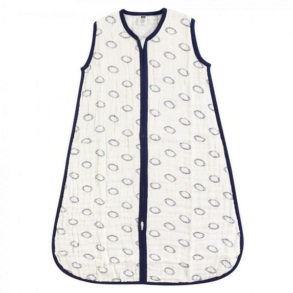 Hudson Baby Infant Boy Muslin Cotton Sleeveless Wearable Sleeping Bag, Sack, Blanket, Football, 18-24 Months