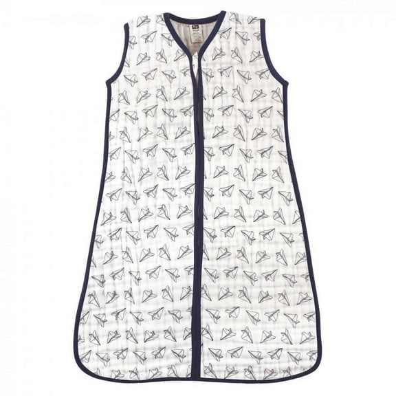 Hudson Baby Infant Boy Muslin Cotton Sleeveless Wearable Sleeping Bag, Sack, Blanket, Paper Airplane, 18-24 Months