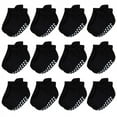 thumbnail image 1 of Hudson Baby Infant Boy Non-Skid No-Show Socks, Black, 0-6 Months, 1 of 3