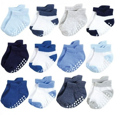 Luvable Friends Baby Boy Newborn and Baby Socks Set, Blue Gray, 0-6 ...
