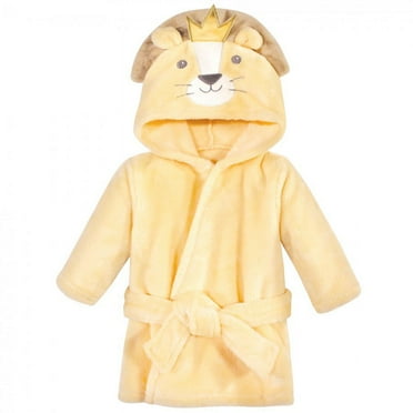 Hudson Baby Infant Boy Plush Animal Bathrobe, King Lion, 0-9 Months