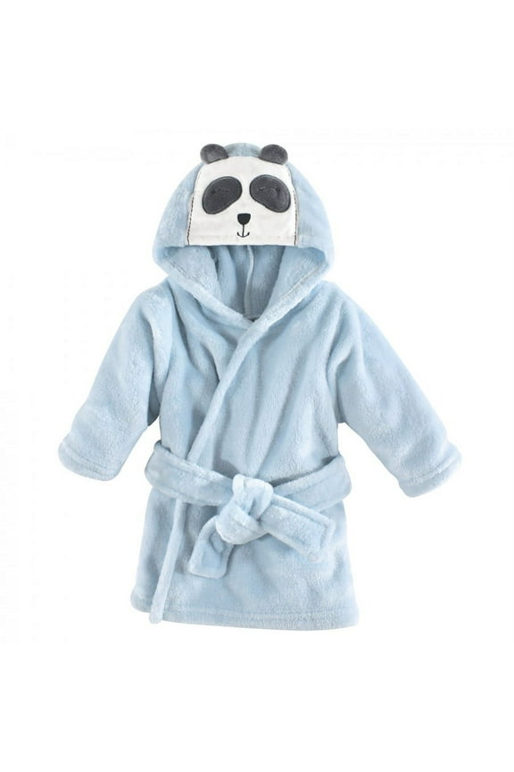 Infant Boy Plush Animal Bathrobe, Modern Panda, 0-9 Months