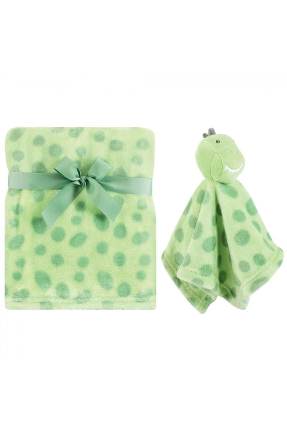 Infant Boy Plush Blanket with Security Blanket, Trex, One Size
