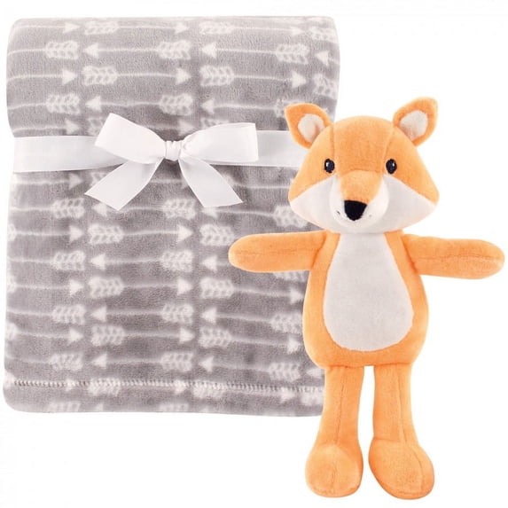 Hudson Baby Infant Boy Plush Blanket with Toy, Fox, One Size