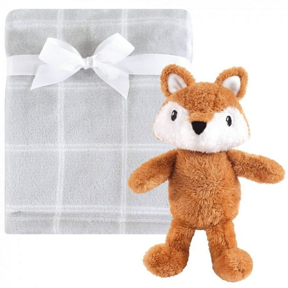 Hudson Baby Infant Boy Plush Blanket with Toy, Snuggly Fox, One Size