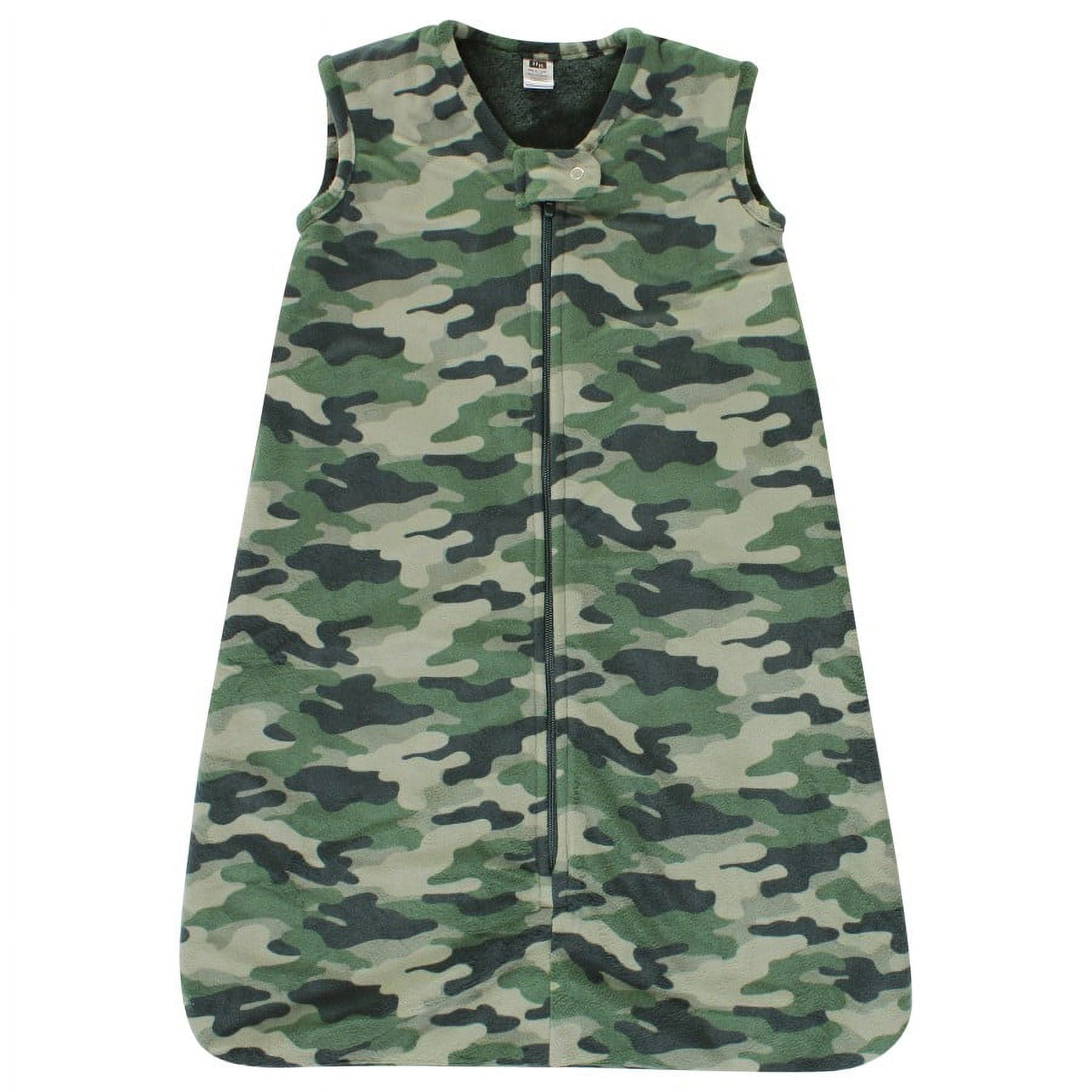 Hudson Baby Infant Boy Plush Faux Fur Sleeping Bag, Wearable Blanket, Camo, 12-18 Months