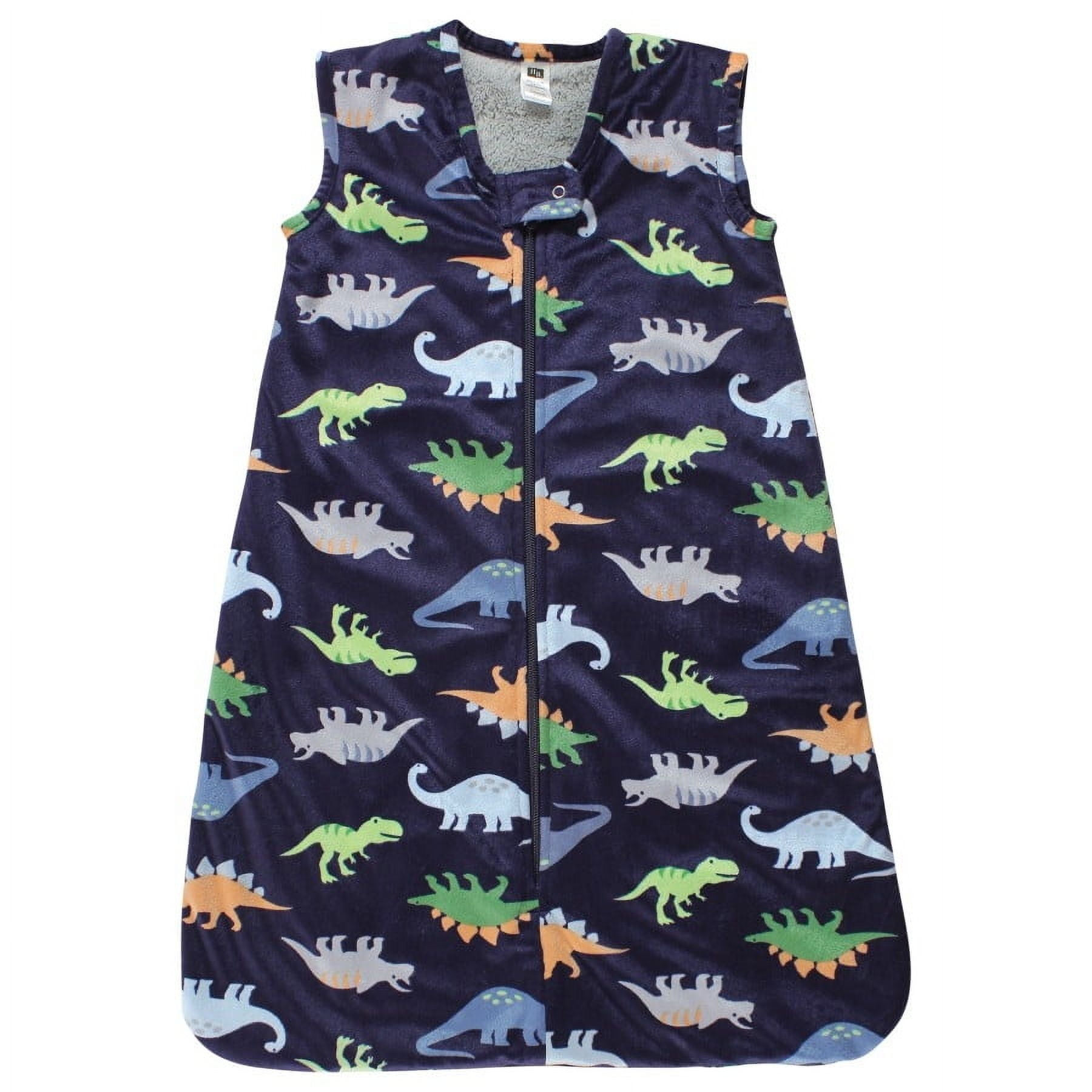 Hudson Baby Infant Boy Plush Faux Fur Sleeping Bag, Wearable Blanket, Dinosaurs, 0-6 Months