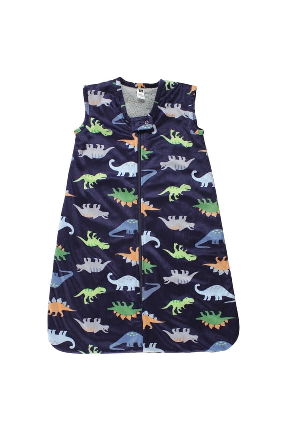 Infant Boy Plush Faux Fur Sleeping Bag, Wearable Blanket, Dinosaurs, 12-18 Months