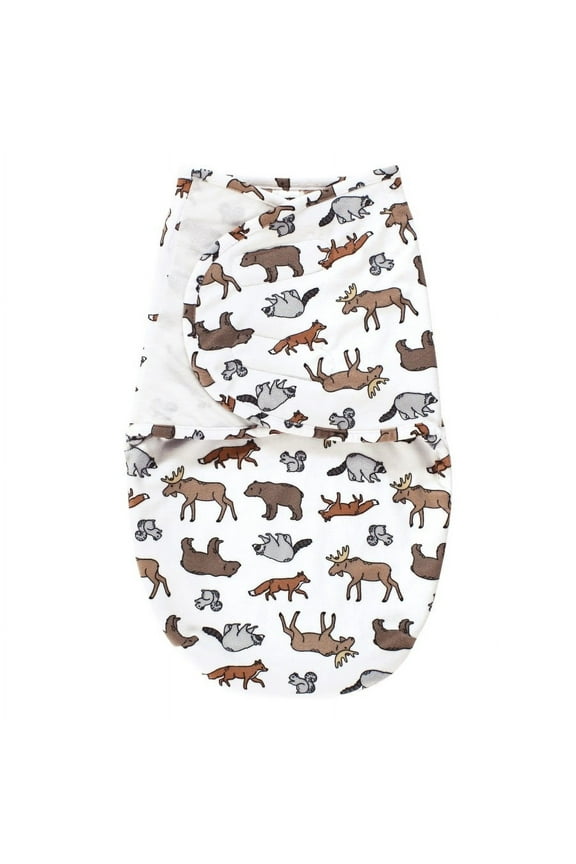 Infant Boy Plush Faux Fur Swaddle Wrap, Animal Adventure, 0-3 Months