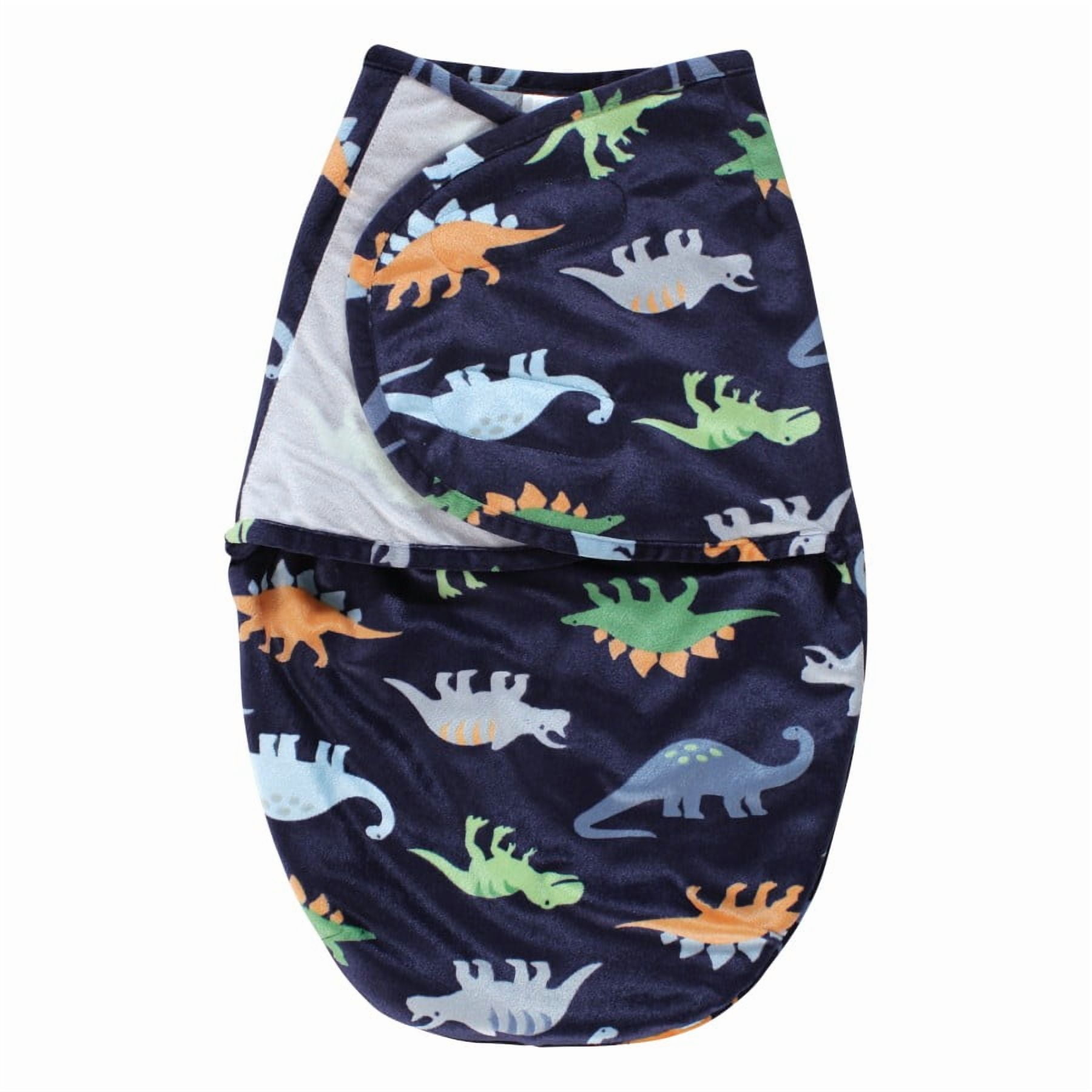 Hudson Baby Infant Boy Plush Faux Fur Swaddle Wrap, Dinosaurs, 0-3 Months