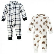 Hudson Baby Infant Boy Plush Jumpsuits, Bear, 9-12 Months