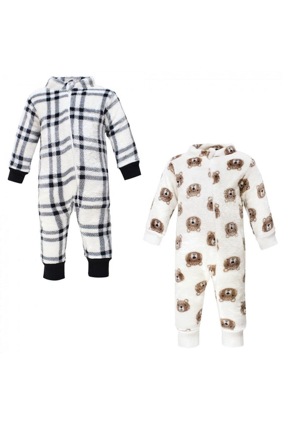 Infant Boy Plush Jumpsuits, Bear, 9-12 Months
