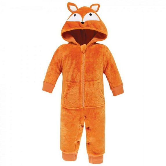 Hudson Baby Infant Boy Plush Jumpsuits, Fox, 12-18 Months