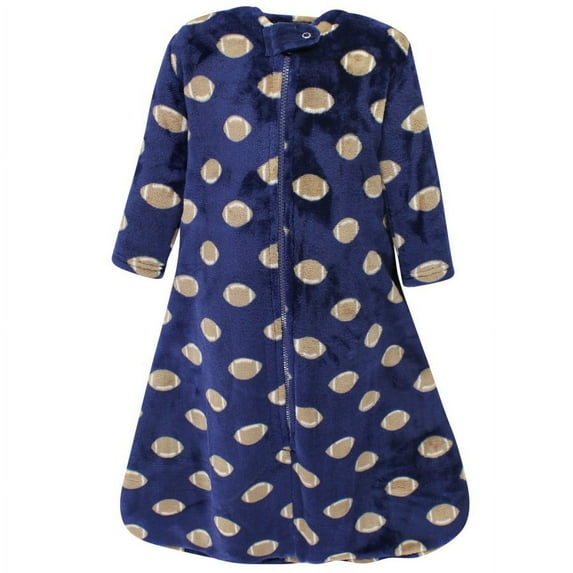 Hudson Baby Infant Boy Plush Long-Sleeve Sleeping Bag, Sack, Blanket, Football, 0-6 Months