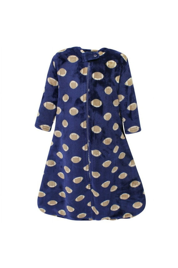 Infant Boy Plush Long-Sleeve Sleeping Bag, Sack, Blanket, Football, 12-18 Months