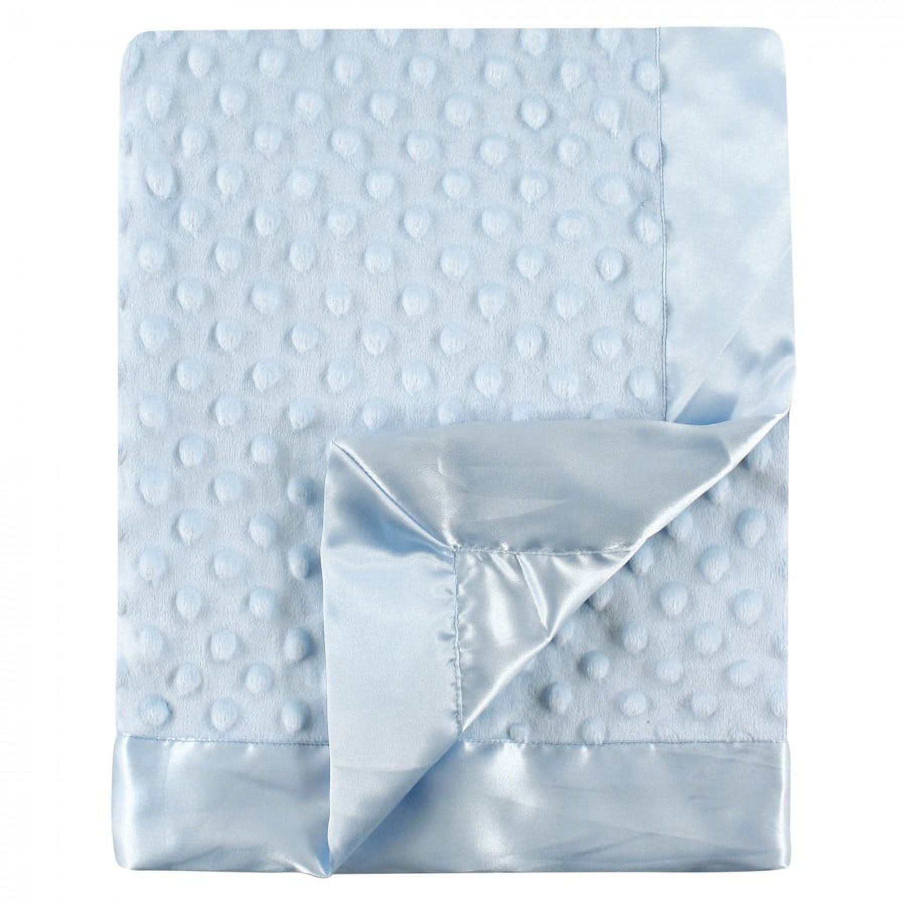 Hudson Baby Infant Boy Plush Mink Blanket, Powder Blue, One Size