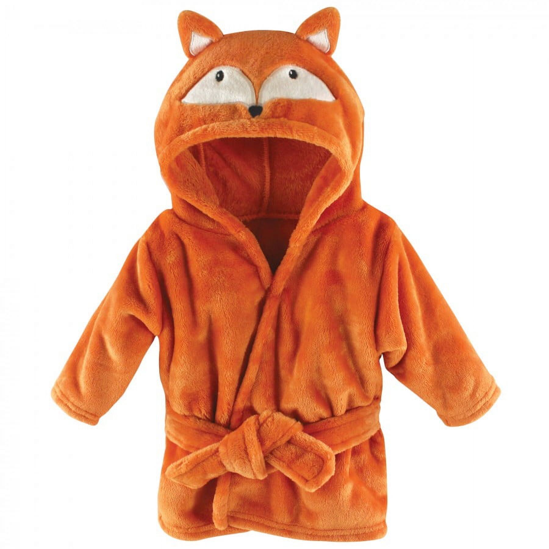 Hudson Baby Infant Boy Plush Pool and Beach Robe Cover-ups, Fox, 18-24 Months