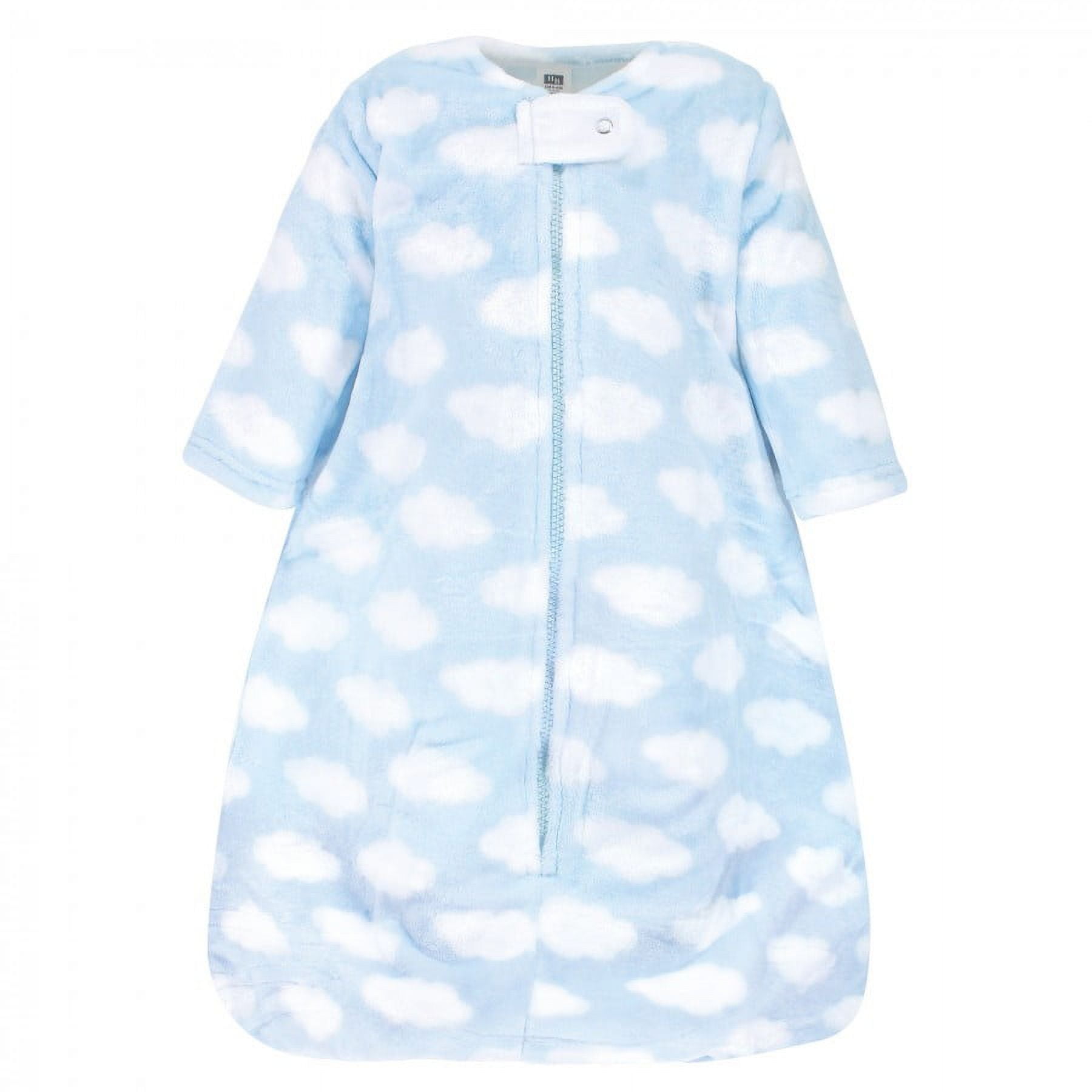 Hudson Baby Infant Boy Plush Sleeping Bag, Sack, Blanket, Blue Clouds, 12-18 Months