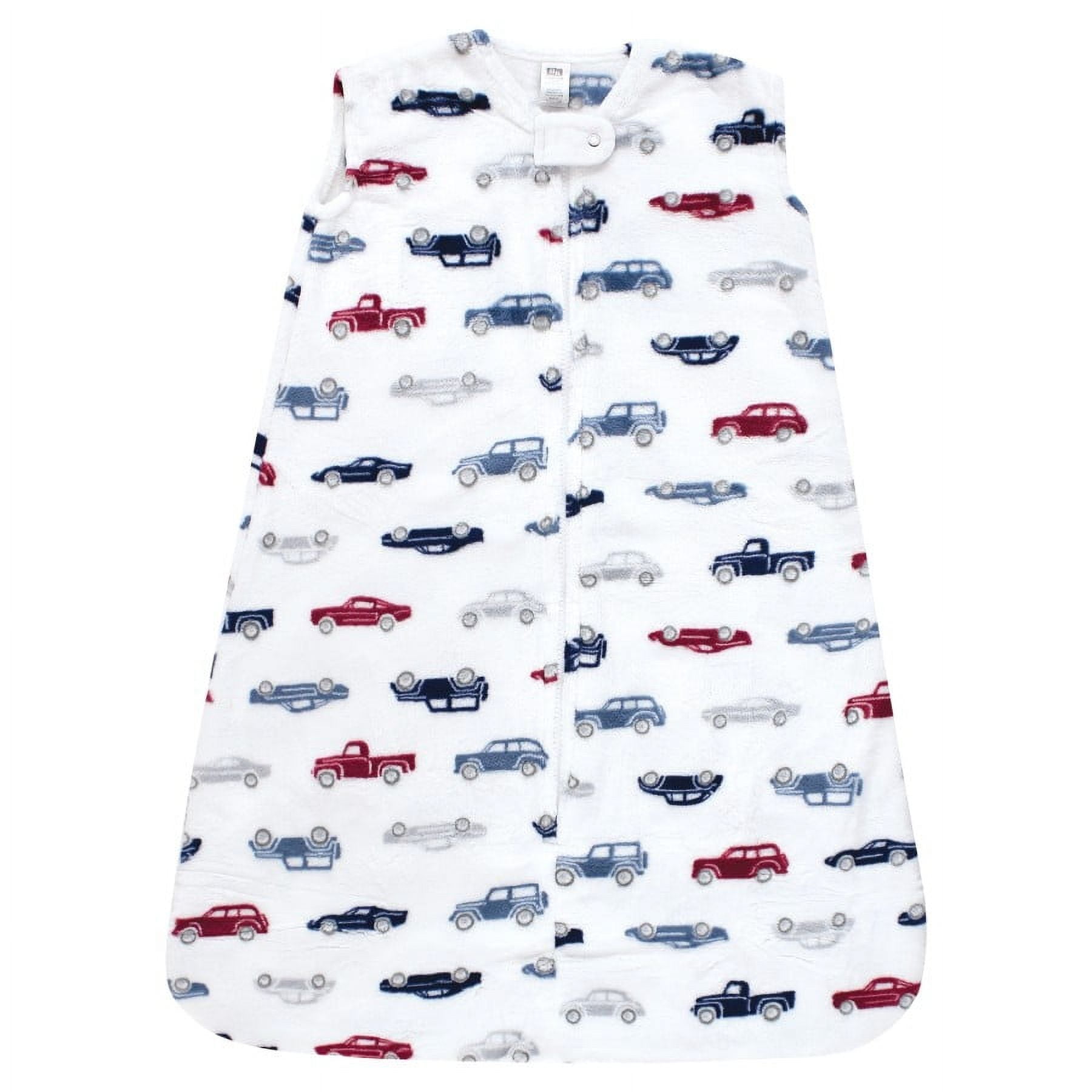 Hudson Baby Infant Boy Plush Sleeping Bag, Sack, Blanket, Blue Red Cars, 6-12 Months