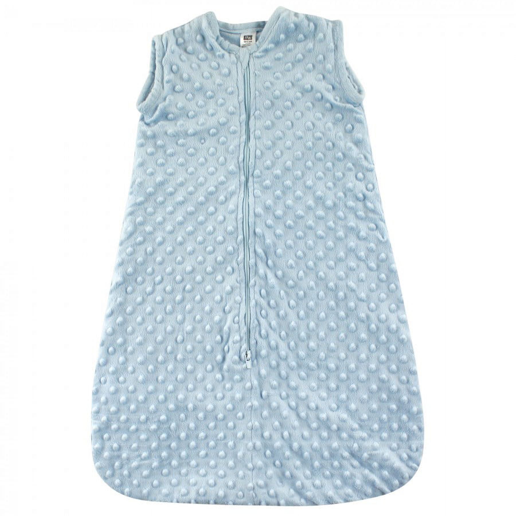 Hudson Baby Infant Boy Plush Sleeping Bag, Sack, Blanket, Light Blue Dot Mink, 18-24 Months