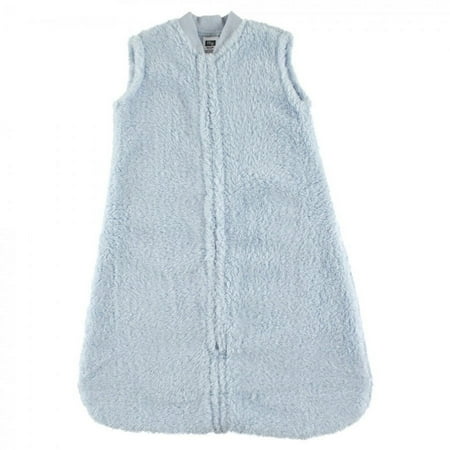Hudson Baby Infant Boy Plush Sleeping Bag, Sack, Blanket, Powder Blue Faux Shearling, 0-6 Months