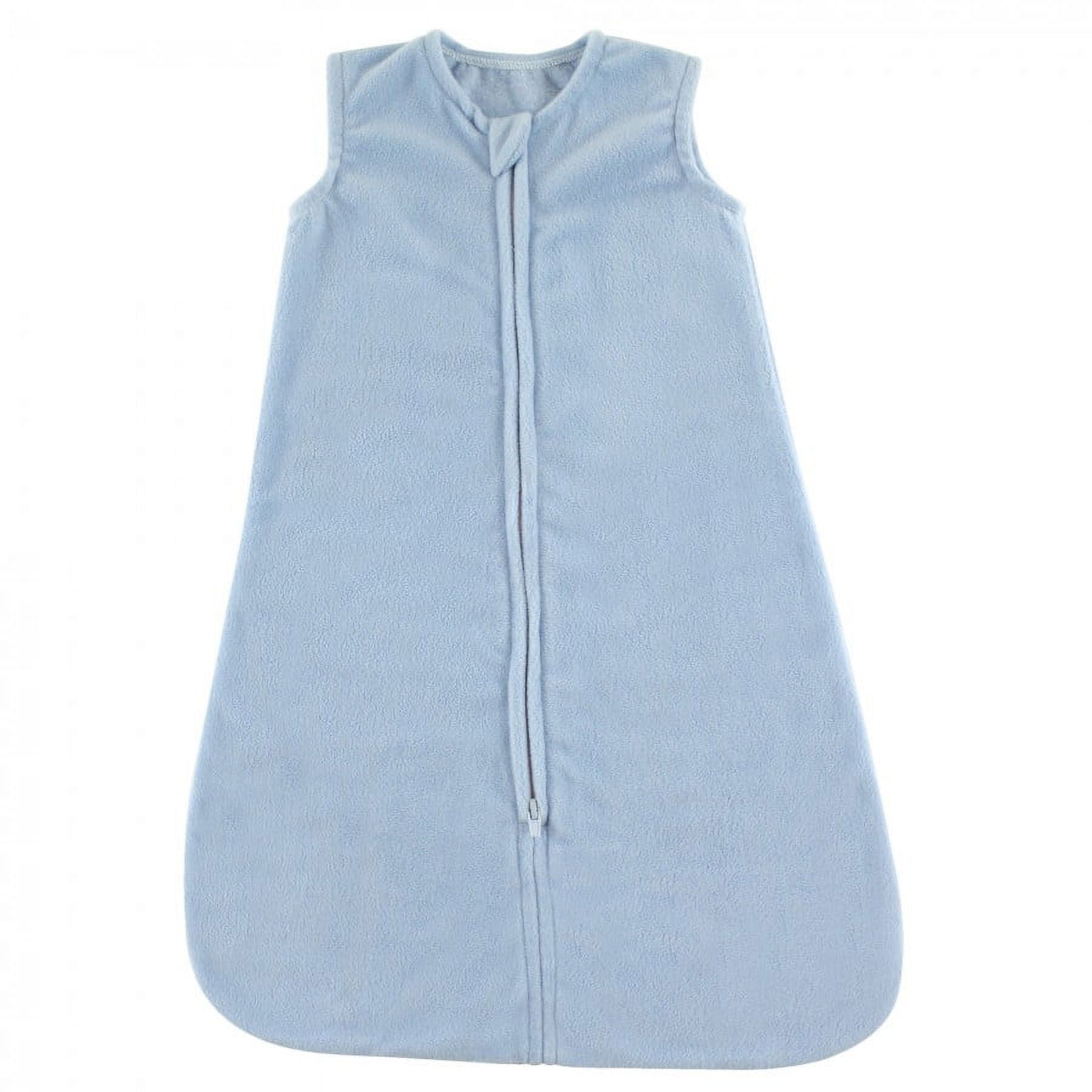 Hudson Baby Infant Boy Plush Sleeping Bag, Sack, Blanket, Solid Light Blue Fleece, 0-6 Months
