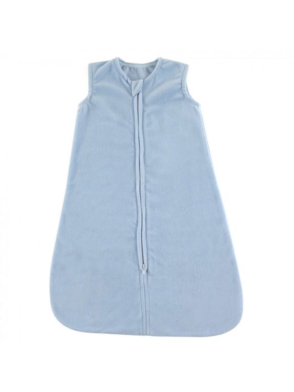 Infant Boy Plush Sleeping Bag, Sack, Blanket, Solid Light Blue Fleece, 12-18 Months