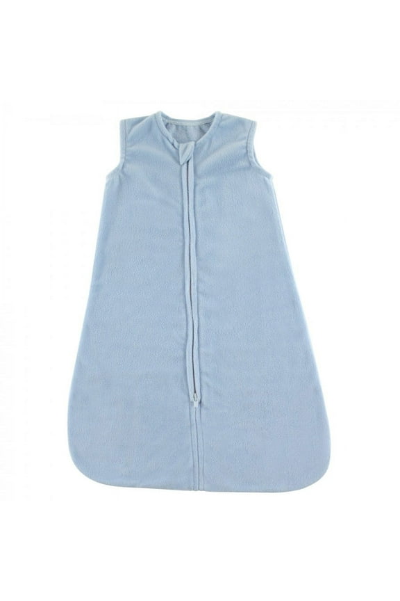Infant Boy Plush Sleeping Bag, Sack, Blanket, Solid Light Blue Fleece, 6-12 Months