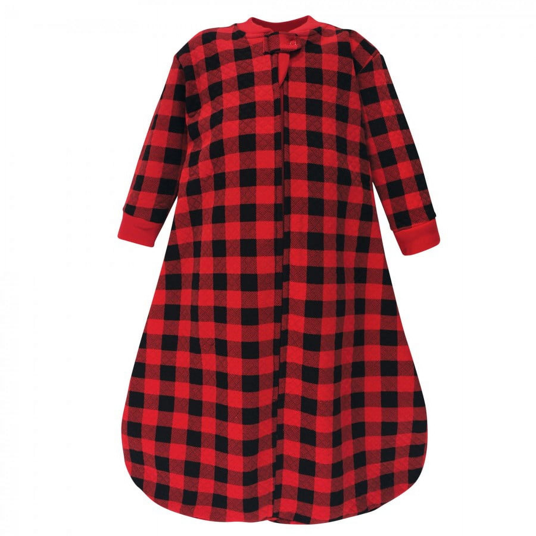 Hudson Baby Infant Boy Premium Quilted Long Sleeve Sleeping Bag and Wearable Blanket, Buffalo Plaid, 12-18 Months