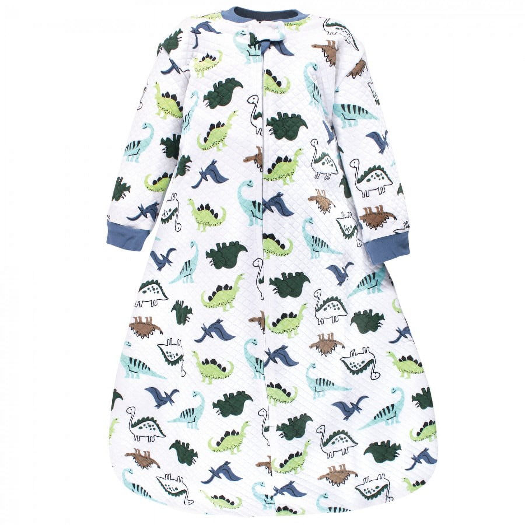 Hudson Baby Infant Boy Premium Quilted Long Sleeve Sleeping Bag and Wearable Blanket, Dinosaurs, 6-12 Months