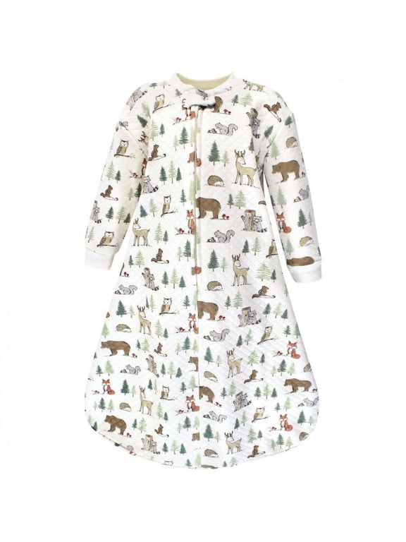 Infant Boy Premium Quilted Long Sleeve Sleeping Bag and Wearable Blanket, Forest Animals, 0-6 Months