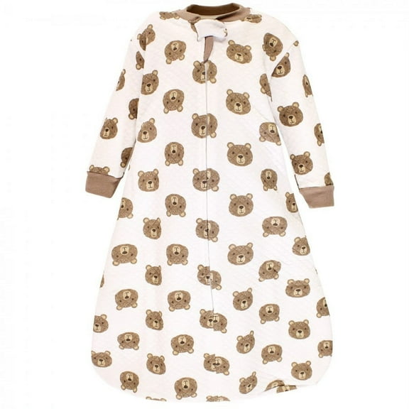 Hudson Baby Infant Boy Premium Quilted Long Sleeve Sleeping Bag and Wearable Blanket, Little Bear, 12-18 Months