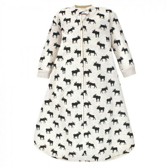 Hudson Baby Infant Boy Premium Quilted Long Sleeve Sleeping Bag and Wearable Blanket, Moose, 12-18 Months