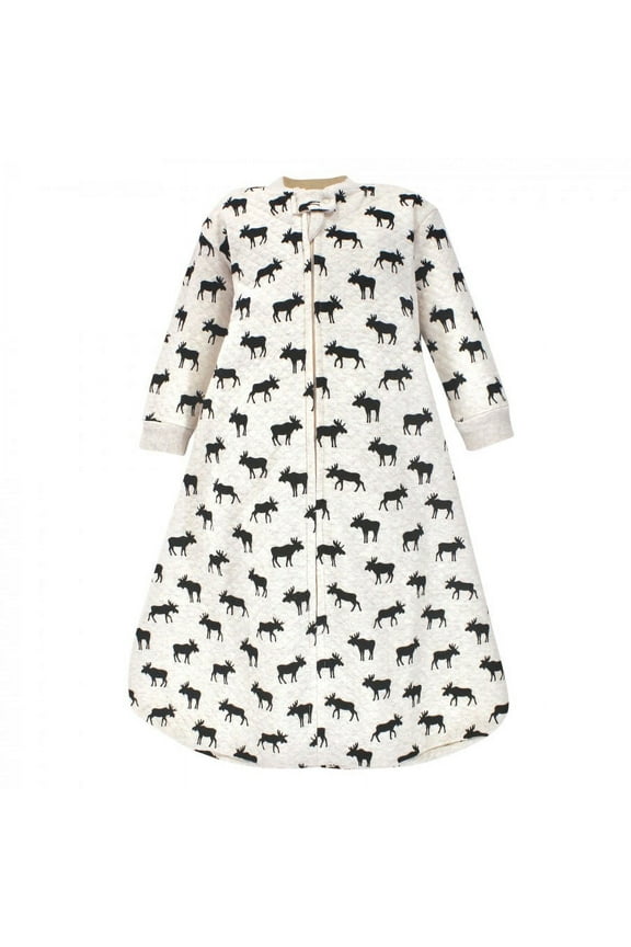 Infant Boy Premium Quilted Long Sleeve Sleeping Bag and Wearable Blanket, Moose, 6-12 Months