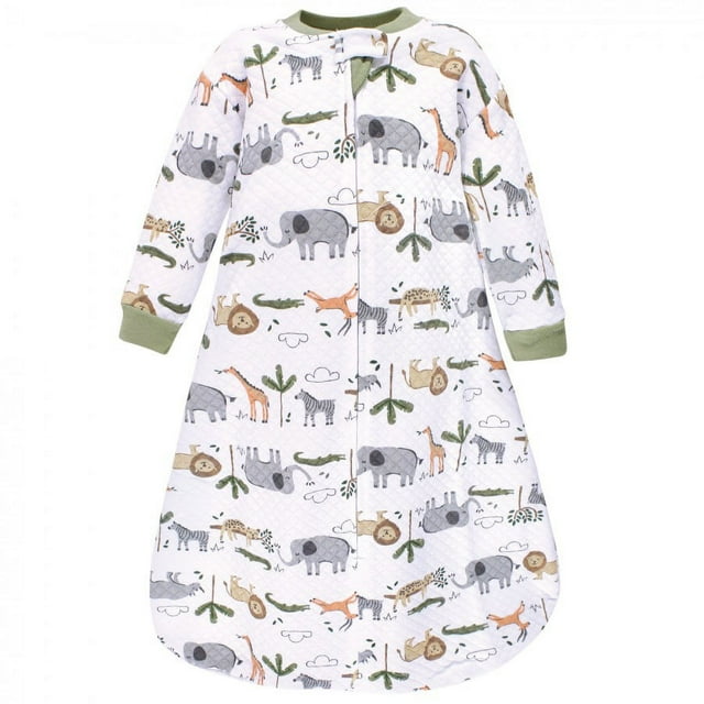 Hudson Baby Infant Boy Premium Quilted Long Sleeve Sleeping Bag and Wearable Blanket, Safari Life, 12-18 Months