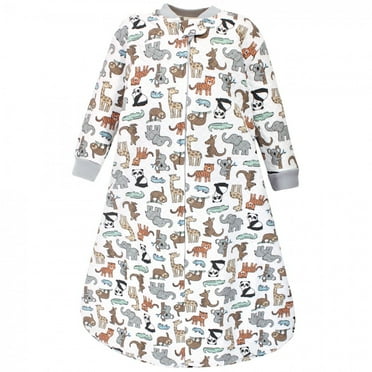 Hudson Baby Infant Boy Premium Quilted Long Sleeve Sleeping Bag and Wearable Blanket, Zoo Animals, 0-6 Months