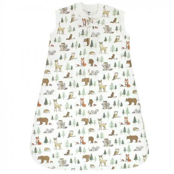 Hudson Baby Infant Boy Premium Quilted Sleeveless Sleeping Bag and Wearable Blanket, Forest Animals, 6-12 Months
