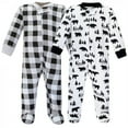 thumbnail image 1 of Hudson Baby Infant Boy Premium Quilted Zipper Sleep and Play, Bear Gray Black, 6-9 Months, 1 of 4